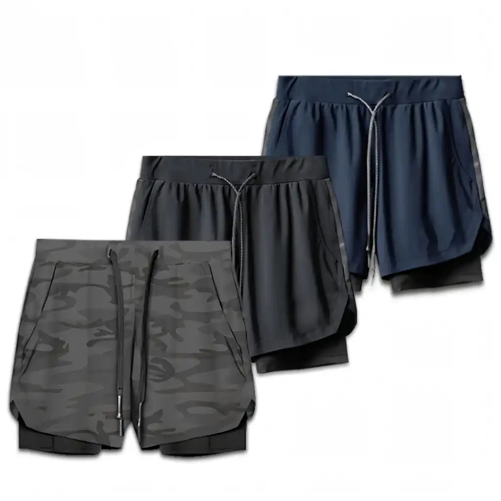 Shorts respiráveis,
Shorts masculinos para treino,
Shorts fitness,
Shorts esportivos,
Shorts de performance,
Shorts de compressão,
Shorts de academia,
Shorts com bolso para celular,
shorts 2 em 1,
Kit shorts esportivos+,